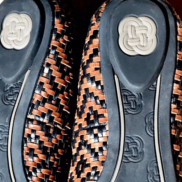 Elliott Lucca sz US 6 Leather Bonita Aztec Flats Black / Tan - Picture 7 of 9